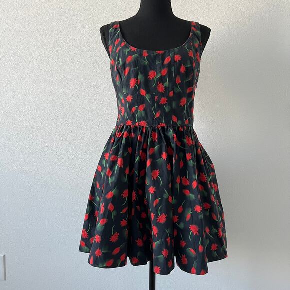 J Crew Fit And Flare Mini Dress In Painted Daisy Print Size 4 - Picture 1 of 13